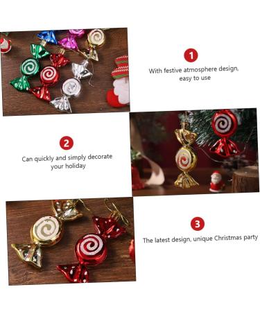 STOBAZA 36 Pcs Candy Pendant Christmas Candy Shaped Ornaments Plastic Christmas Tree Charm - Buy Online on GoSupps.com
