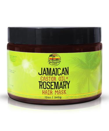 Jamaican Amber Castor Oil & Romero Hair Mask - 12 fl oz/ 354 ml - Deep Conditioning Hair Repairing Mask for Dry Damaged Hair