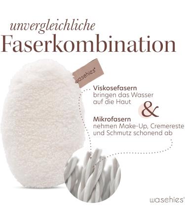 waschies Set of 7 washable make-up remover pads pink/white winner of the German Innovation Award | Finest fibre blend of microfibre and viscose | Pore-deep skin-friendly - Buy Online on GoSupps.com