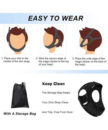 Forzacx Breathable CPAP Chin Strap - Anti-Snoring Solution for CPAP Users - Reduce Snoring, Non-Stick, Black - Buy Online on GoSupps.com