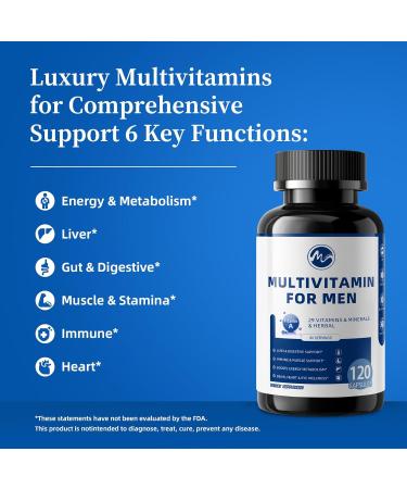Multivitamin for Men - Methylated Multivitamin Supports Energy & Metabolism Liver & Digestive* Daily Men's Vitamins with B12 D Zinc Lycopene Folic Acid - 120 Capsules For Over 40 (2 Pack) Unflavored 60 Count (Pack of  - Buy Online on GoSupps.com