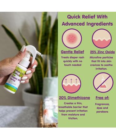 Baby Diaper Rash Cream Spray by Boogie Bottoms  No-Rub Touch Free Application for Sensitive Skin  Over 200 Sprays per Bottle  1.7 oz  Pack of 3 1.7 Ounce (Pack of 3) Diaper Cream Spray - Buy Online on GoSupps.com