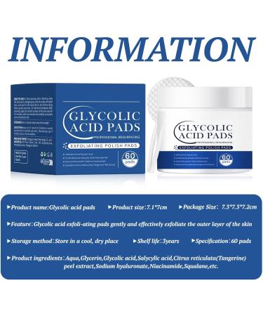 Glycolic Acid Resurfacing Pads (60 Count) - 10% Ultra Pure Glycolic Acid + 2% Salicylic Acid Radiant Skin Renewal & Peeling Pads for Face 60 Count (Pack of 1) - Buy Online on GoSupps.com