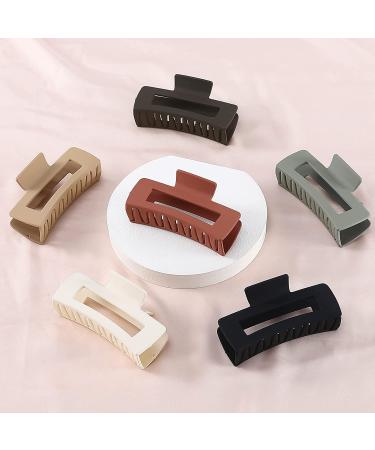 Sisiaipu 4 Inch Big Hair Clips - 6 Pcs Rectangular Claw Clips for Thick Hair | Large Nonslip Acrylic Banana Jaw Clips - Brown Hair Accessories for Women and Girls - Buy Online on GoSupps.com