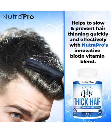 Thick Hair Growth Vitamins with DHT Blocker | Biotin, Keratin & Collagen Hair Supplements for Faster Growth | Men & Women | 60 Count - Buy Online on GoSupps.com