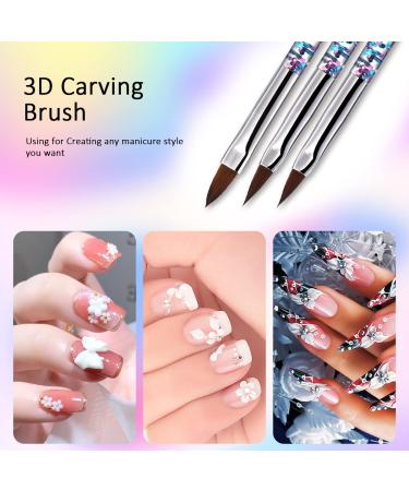 15-Piece 3D Nail Art Brushes Set for Acrylic & Gel Polish - Manicure Painting Design Pens with Dual Ends Handles - Nail Art Tools - Buy Online on GoSupps.com