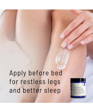 Organic Magnesium Whipped Body Butter 4 oz Jar Extra Strength Magnesium Chloride from Ancient Zechstein Seabed Supports Muscle Relaxation & Better Sleep - Buy Online on GoSupps.com