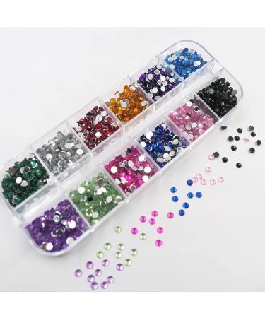 Lifextol Nail Art Rhinestone Flatback Half Pearls - Mixed Colors AB Gems for Women - DIY Crafts and Makeup - Pack of 3 Boxes - Buy Online on GoSupps.com