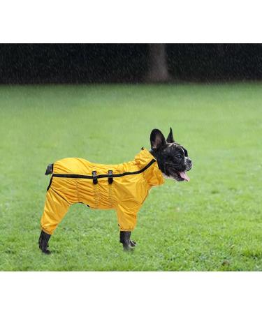 Buy Geyecete Waterproof Dog Rain Coat - Reflective Four-Legged Jacket for Large Medium & Small Dogs - Yellow - Buy Online on GoSupps.com
