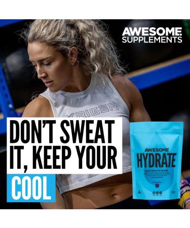 Awesome Supplements - Awesome Hydrate Blackcurrant - 250g Instant Electrolytes & Hydration - Low Calorie Vegan & Gluten-Free Blackcurrant 250g - Buy Online on GoSupps.com