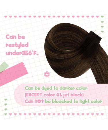 Youngsee Ombre Tape In Hair Extensions - Real Remy Hair 55cm Brown Ombre Seamless Recovery 50g #2/2/6 - Buy Online on GoSupps.com