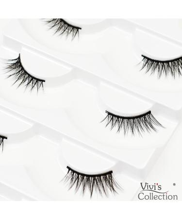 Vivis Half False Eyelashes Corner 3D Mink Lashes Natural Fake Eye Fluffy Cute Reusable Makeup Extension 5 Pairs - B26 - Buy Online on GoSupps.com