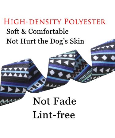 Mihqy Bohemian Blue Dog Collar - Adjustable Soft & Comfortable for All Sizes (25-40 cm) - Stylish Floral & Geometric Design for Small Medium & Large Dogs - Buy Online on GoSupps.com