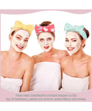 24 Pack Spa Headband Bow Hair Band for Women - Soft Flannel Towel Head Wraps for Skincare, Shower, Yoga - Adjustable and Stylish Designs - Buy Online on GoSupps.com