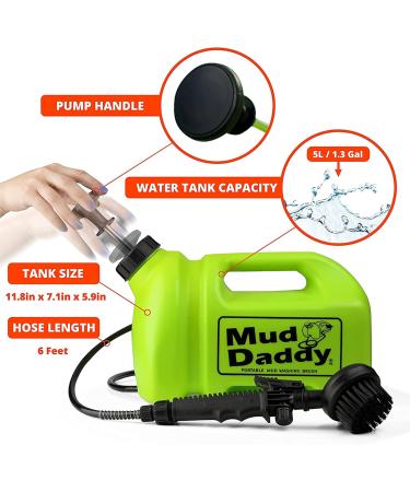 Mud Daddy Starter Bundle 5L Green Portable Pet Washing Device + Prewash Spray & Micro Fiber Towel - Ideal for Dogs, Horses & Small Animals - Buy Online on GoSupps.com