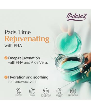 Ardaraz Cell Renewal Cotton Pads with Telomerase and PHAs (Polyhydroxyacids). Pre Saturated Face Peel Pads. Anti-aging effect. Soft exfoliating pads for daily use. 50 units - Buy Online on GoSupps.com