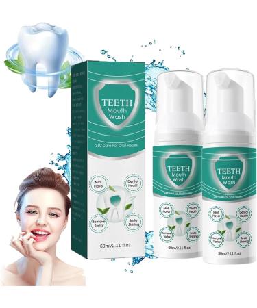 New Teeth Mouthwash - 2024 New Teeth Whitening Mouthwash 360 Care for Gum Health Mouthwash Teeth Whitening Mouthwash Foam - Solve All Oral Problems Refreshing Deep Cleaning Teeth (2 PCs)
