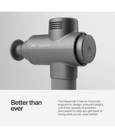 Hypervolt 2 Handheld Percussion Massage Gun with Quiet Glide Technology | 3 Speeds, 5 Interchangeable Heads | Relieve Sore Muscles & Stiffness - Buy Online on GoSupps.com