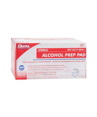 Dukal Alcohol Pad Sterile (200 Count) - 70% Isopropyl Alcohol Swabs - Buy Online on GoSupps.com