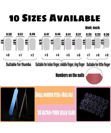 YOSOMK 24Pcs Short Square Press on Nails - Orange Pink Sequins | Full Cover Stick on False Nails with Glue for Women & Girls - Buy Online on GoSupps.com