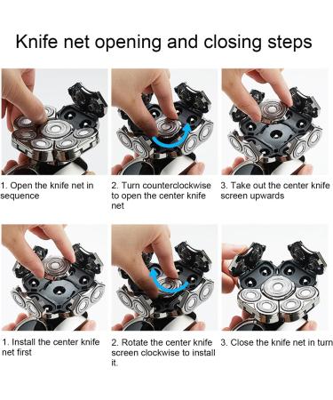 Replacement heads for electric shaver 360 degree rotation 360 degree rotation extreme speed with 9 heads Silver - Buy Online on GoSupps.com