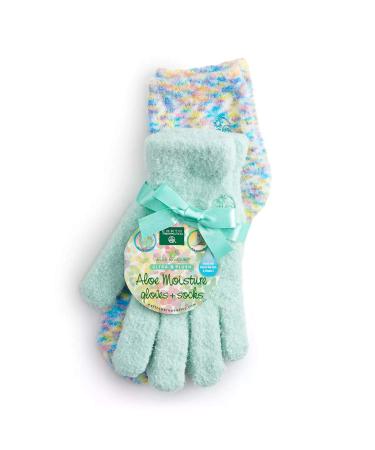 Earth Therapeutics Aloe Moisture Gloves & Socks Set - Confetti/Celedon - Buy Online on GoSupps.com