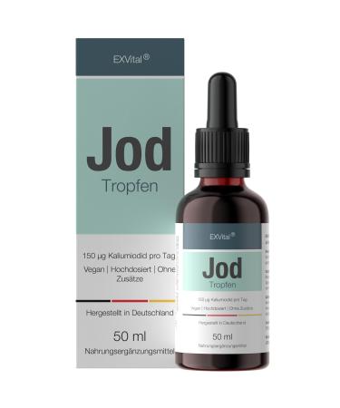 Iodine drops 150 g high -dose potassium iodide per daily dose liquid iodine vegan without additives & without alcohol 50 ml made in Germany - Buy Online on GoSupps.com