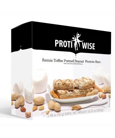 ProtiWise  Salted Toffee Pretzel High Protein Diet Bars | Low Calorie  Low Fat  Low Sugar (7/box)