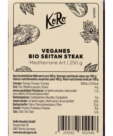 KoRo - Organic Mediterranean seitan steak 12 x 250g - Buy Online on GoSupps.com