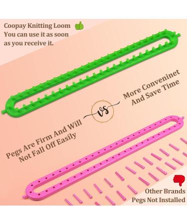 Coopay 47cm Green Knitting Loom Kit for Beginners - Rectangle Looms for Blanket, Scarf, and Shawl Crochet - Includes Hook, Needles, and Sparse Pegs - Buy Online on GoSupps.com