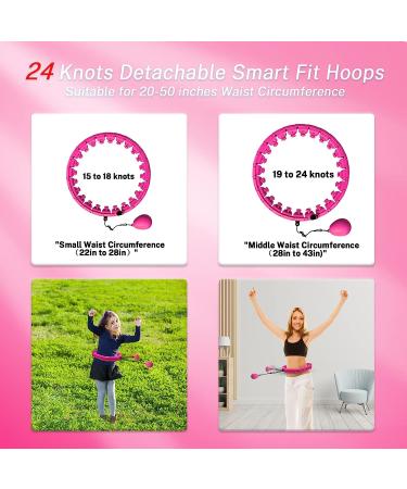 Brebon Weighted Hoola Exercise Fit Hoops Plus Size - 2 in 1 Weight Loss & Abdomen Fitness Equipment - 24 Detachable Knots - Adjustable Auto-Spinning Ball - Pink - Buy Online on GoSupps.com