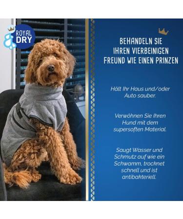 Royal Dry Microfiber Dog Bathrobe - Size M (50-58 cm Back Length) - Grey - Perfect for International Shipping - Buy Online on GoSupps.com