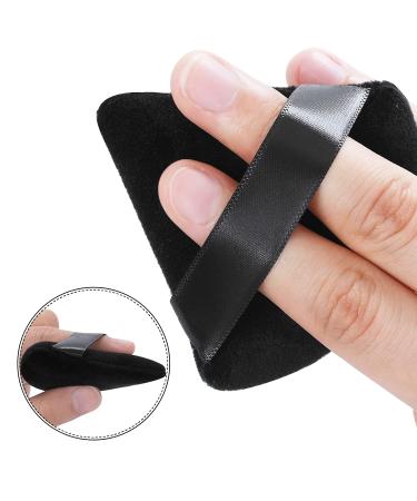 Molain 10Pcs Pure Cotton Triangle Makeup Puff Set - Soft Wedge Shape with Strap for Contouring, Under Eyes and Corners - Black - Buy Online on GoSupps.com