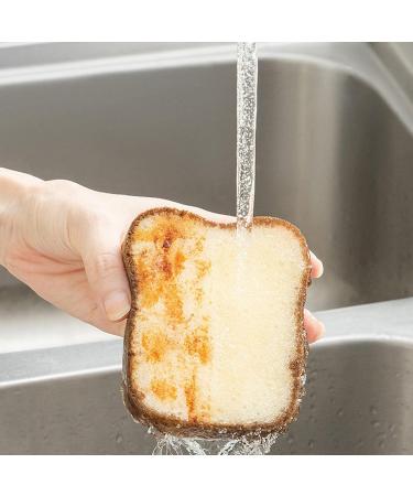 Creative Toast Shape Dish-Washing Sponges Washable Scrubber Tools for Pots Gadget Cleaning Dishes Household Accessories - Buy Online on GoSupps.com