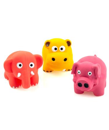 Chiwava 3 pieces 3.1 inch Squeak Latex Puppy Toy Beautiful Standing Animals Sets Pet Interactive Play for Small Dogs Color Sorted Color A 3 Series Pack