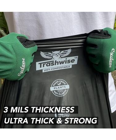 TRASHWISE 42 Gallon 100% Compostable Trash Bags Heavy Duty 3mils - Large Contractor Bags - Eco-Friendly Garbage Bags - Certified OK to Compost - 12 Count - Buy Online on GoSupps.com