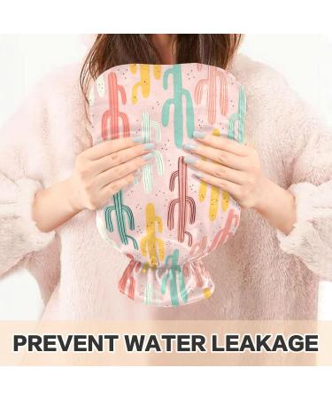 NAANLE 2L Cartoon Cactus Hot Water Bottle with Cover - Pain Relief for Menstrual Cramps & Heat Therapy - Buy Online on GoSupps.com
