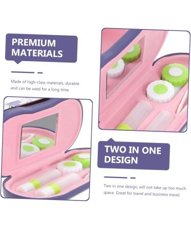 PartyKindom Double Layer Glasses Case - 2 Sets Purple Mini Travel Accessories with Flocking Cloth for Eyewear Protection - Buy Online on GoSupps.com