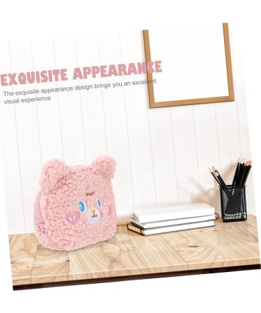 FRCOLOR Plush Cosmetic Bag Zipper Wallet Travel Organizer for Women - Pink 15.5X12X5.5CM - Buy Online on GoSupps.com