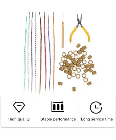 50pcs Colored Hair Extension Set - Hair Wig, Tinsel, Hair Band Kit for Women - High Temperature Wire, Bulk Wigs - European & American Style - Buy Online on GoSupps.com