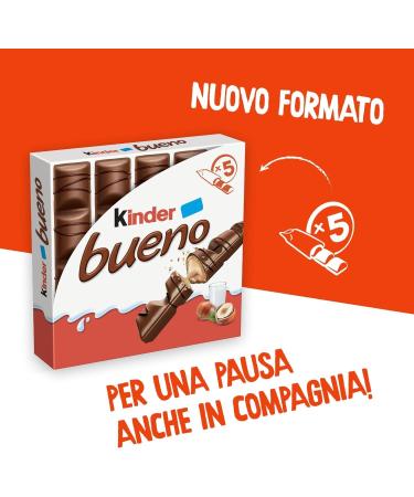  Italian Gourmet E.R. Kinder Bueno Chocolate and Hazelnut Snacks A Waffle Filled with Hazelnut Cream Filled with Chocolate Wrapped for Kids 3 Packs of 107g + Italian Gourmet Polpa 400g - Buy Online on GoSupps.com