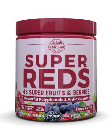 Country Farms Super Reds Energizing Polyphenol Superfood Berry Flavor 7.1 oz (200 g)