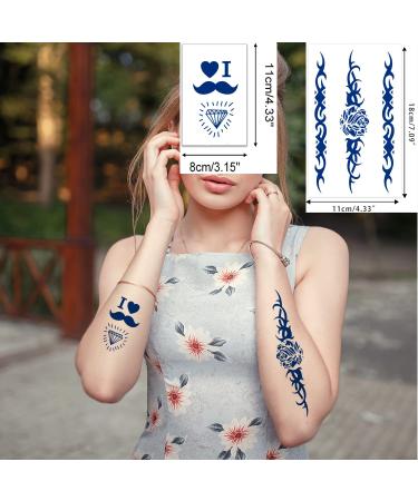 Barbed Wire Thorn Totem & Cute Temporary Tattoos - 12 Sheets Semi-Permanent Stickers - Buy Online on GoSupps.com