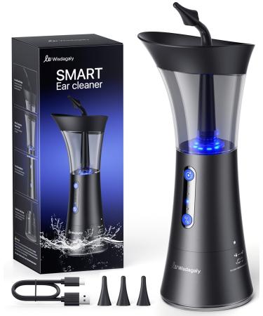 Ear Wax Removal Upgraded Ear Cleaner with Dual Water Tank Electric Ear Cleaning Kit with Water Temperature Sensor Effective & Safe Ear Wax Removal Kit lPX6 Waterproof 4 Pressure Modes USB-C Cable Black