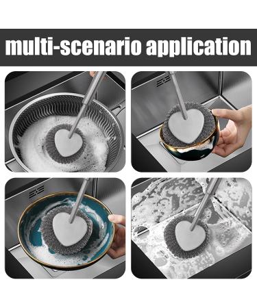 Stainless Steel Pot Cleaner Set - Scrubby Sponges & Handle for Kitchen & Bathroom - Buy Online on GoSupps.com