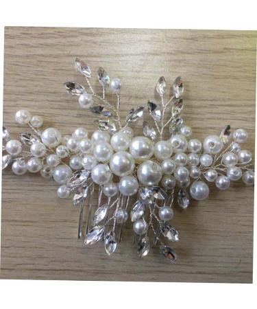 FRCOLOR 1pc Flower Crystal Ab Rhinestones Wedding Headpiece Metal Hair Claw Clips Crystal Vintage Bridal Hair Clips Silver Barrettes Hair Accessories Tiara Manual Bride Comb - Buy Online on GoSupps.com