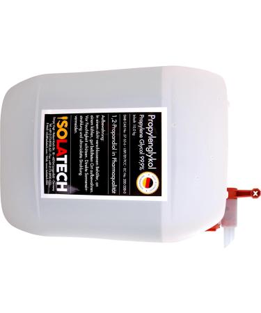  ISOLATECH ISOLATECH Propylene Glycol 10L 99.9% Pharmaceutical Grade | For Food & Cosmetics | Colorless Odorless | 1 2 Propanediol in a Can | With SABEU Fluxx Dispensing Tap - Buy Online on GoSupps.com