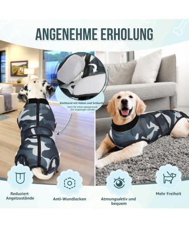 Slowton Dog Recovery Suit - Soft Breathable Leak Protection for Post-Op Care | Anti-Wundle & Zipper Design | XS Camouflage for Male Dogs - Buy Online on GoSupps.com
