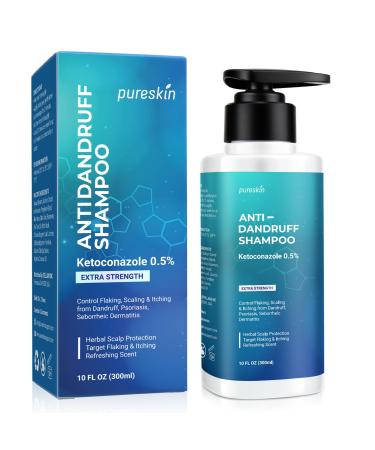 Ketoconazole Shampoo for Dandruff Treatment: Scalp Flaking Free Extra Strength for Men and Women - Antifungal for Psoriasis Dermatitis Dry Itchy Scalp