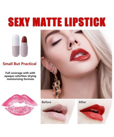 Homeit Lipstick Set for Girls - Waterproof & Portable Mini Lipsticks (12 Colors) in Cute Capsule Form | Matte Finish - Buy Online on GoSupps.com